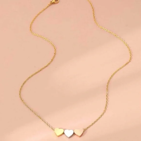 Gold and Silver Heart Necklace